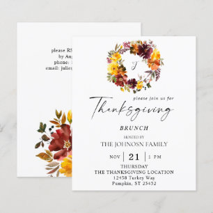 Papier Couronne de fleurs orange et jaune pour Thanksgivi