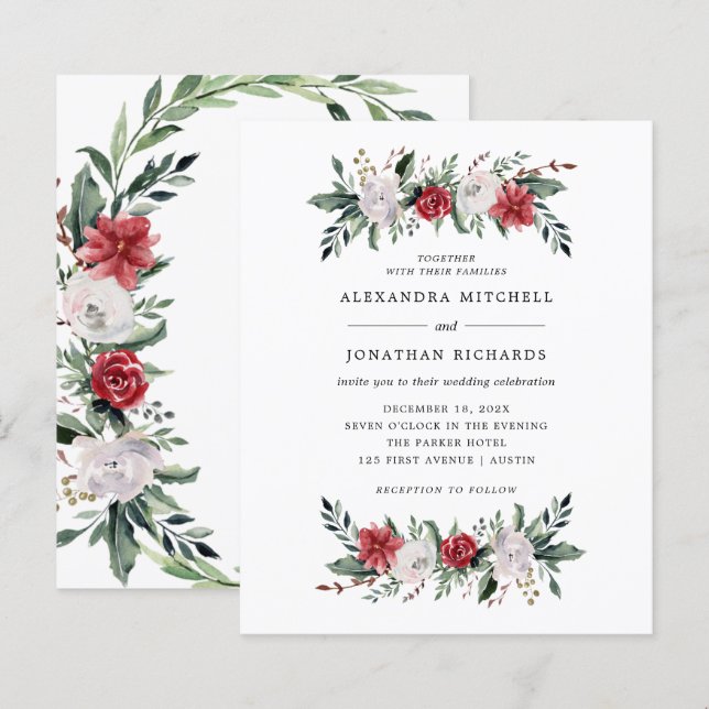 Papier Couronne de Noël | BUDGET Floral Vacances Mariage (Devant / Derrière)