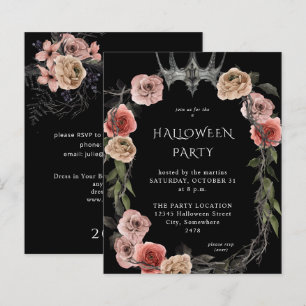 Papier Couronne Halloween Budget Rose Fleur Noir Fête