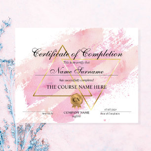 Papier Cours d'attribution d'un certificat d'achèvement m
