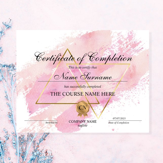 Papier Cours d'attribution d'un certificat d'achèvement m (Créateur téléchargé)
