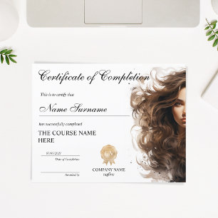 Papier Cours d'attribution d'un certificat d'achèvement m
