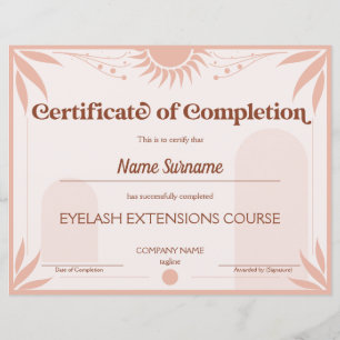 Papier Cours d'attribution d'un certificat d'achèvement m