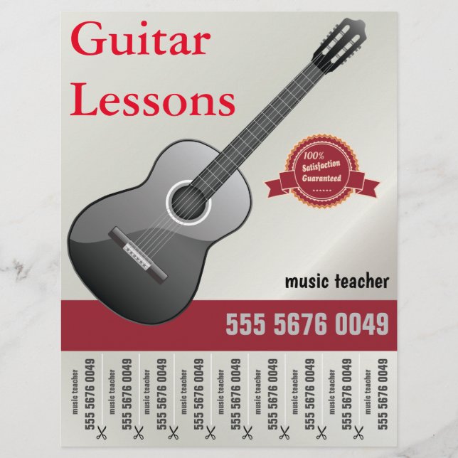 Papier Cours de guitare classique Musique Enseignant Tute (Devant)