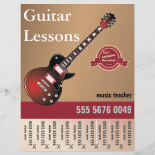 Papier Cours de guitare Musique Enseignant Petite Entrepr