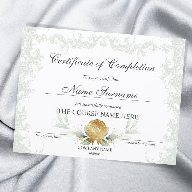 Papier Cours d'obtention du certificat d'or floral (Créateur téléchargé)