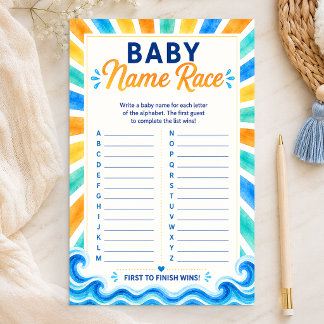 Papier Course au prénom de bébé Voici venir le fils Jeu d