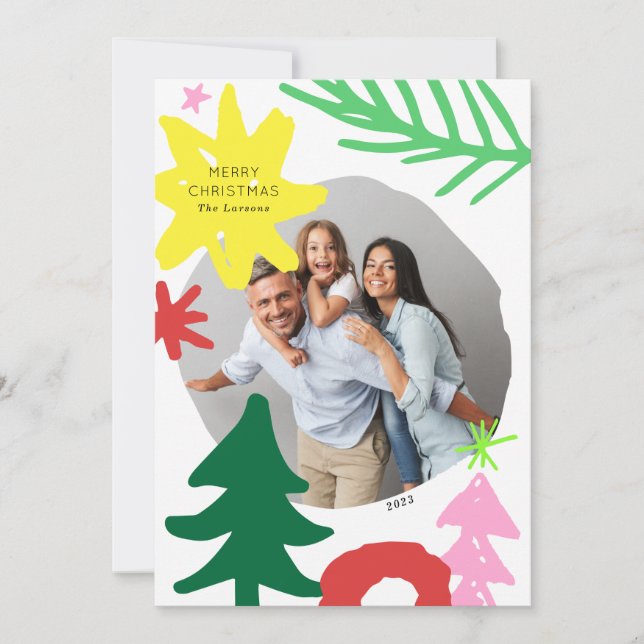 Papier coutume Carte photo de Noël Abstraite moder (Devant)