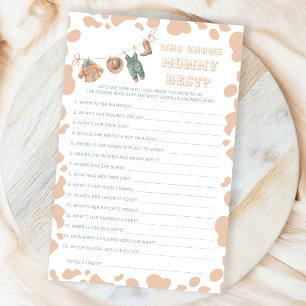 Papier Cowboy Baby shower Occidental Qui Connaît Mommy Me