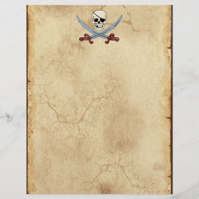 Papier Crâne déplaisant de pirate et lunettes croisées (Devant)