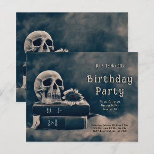 Papier Crâne gothique Livres vintage Budget RIP à ses 20 