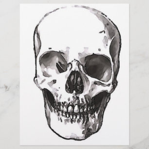 Papier Crâne noir et blanc