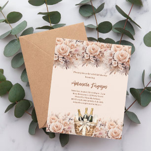 Papier Cream beige rose bulle Fête des mariées invivante