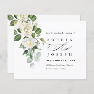 Papier Creamy Floral Eucalyptus Wedding Save the date