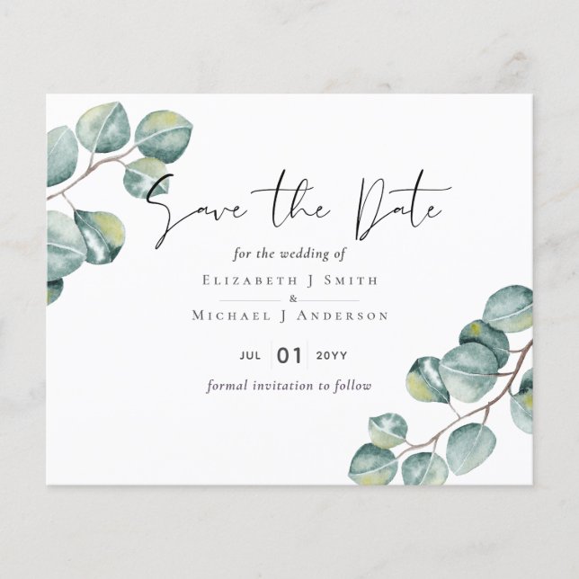 Papier Créez votre propre Mariage de verdure Eucalyptus p (Devant)