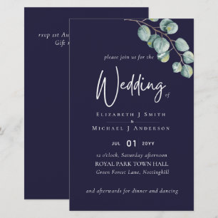 Papier Créez votre propre Mariage Eucalyptus de marée bla