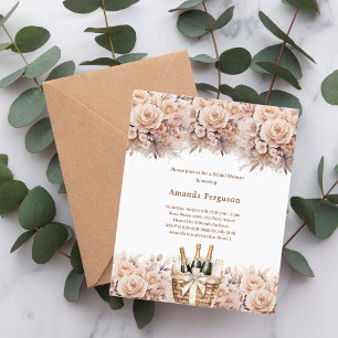 Papier Crème beige rose bulle  de douche nuptiale invitat