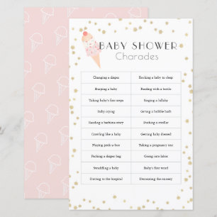 Papier Crème glacée Baby shower rose
