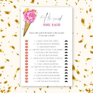 Papier Crème glacée - Il a dit qu'elle a dit jeu de douch