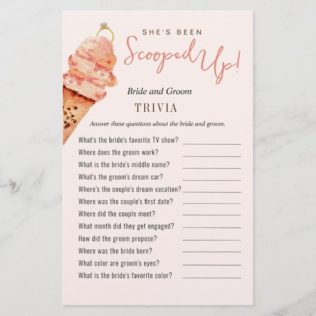 Papier Crème glacée ramassée Trivia Jeux de douche (Devant)