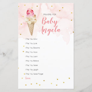Papier Crème glacée rose pâle Parties scintillant Prières