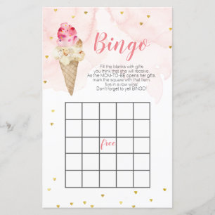 Papier Crème glacée rose Parties scintillant or baby show