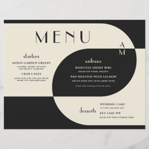 Papier Crème noire Mariage Art déco vintage