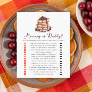 Papier Crêpes Baby shower jeu Maman ou Papa Cerise