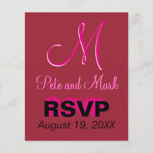 Papier Crimson Mariage Monogramme Valeur Budget Rouge Fab