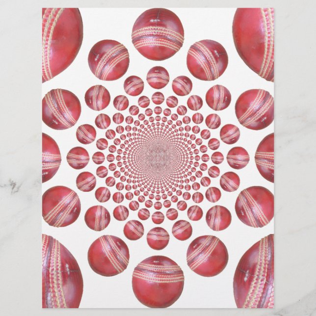 Papier Crimson Vortex : Belle Balle de Cricket Rouge (Devant)
