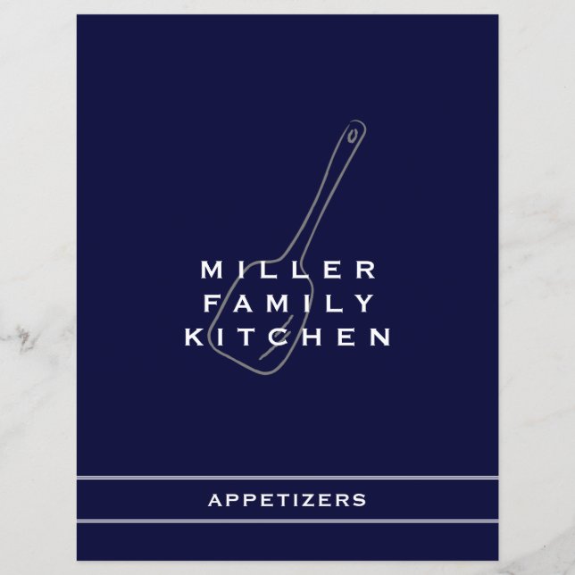 Papier Cuisine familiale Appetizer Divider | Marine & Whi (Devant)