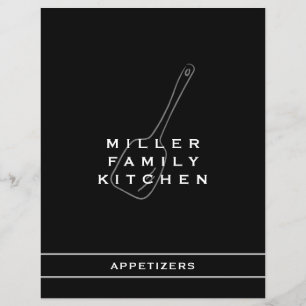 Papier Cuisine familiale Appetizer Divider Noir et blan