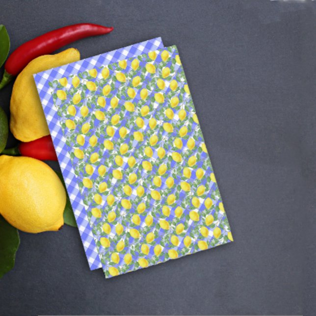 Papier Cuite citron bleu Buffalo Plaid (Créateur téléchargé)