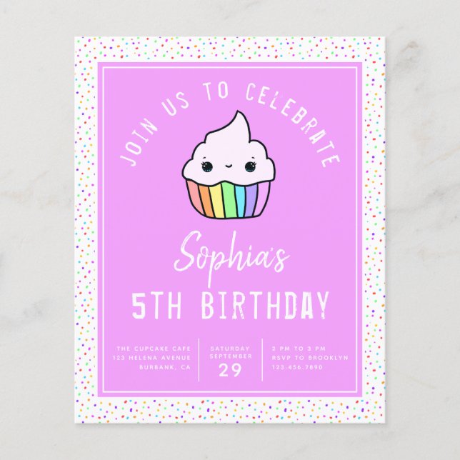 Papier Cupcake Anniversaire Budget de la fête (Devant)