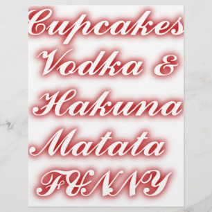 Papier Cupcakes Rouge Vodka Hakuna Matata FUNNY.