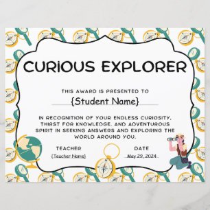 Papier Curieux Explorer Student Recognition Award