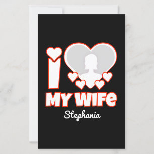 Papier Custom I Love My Wife - Ajouter Nom & Photo