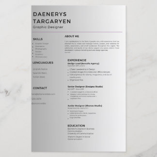Papier customizable resume sheet curriculum vitae