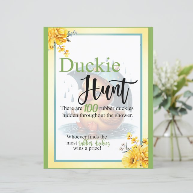 Papier Cute Baby shower de canard en caoutchouc Chasse de (Debout devant)
