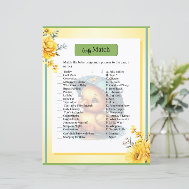 Papier Cute Baby shower en caoutchouc de canard bonbon Ma (Debout devant)