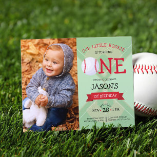 Papier Cute Baseball & Ribbon Budget Photo 1er anniversai