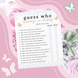 Papier Cute Butterflies Hearts Baby Shower sheet paper 