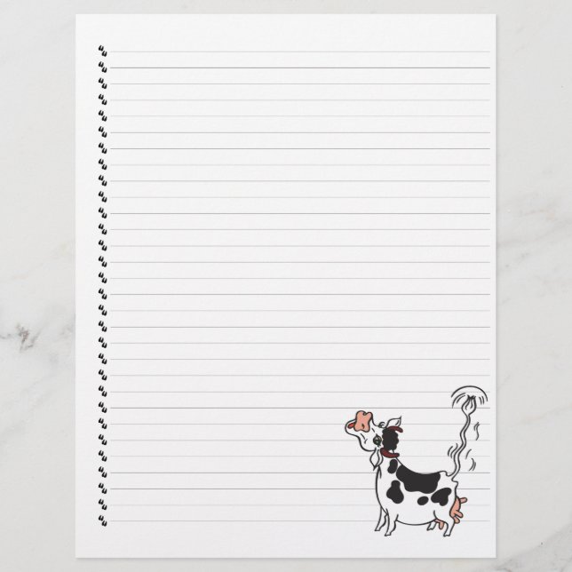 Papier Cute Cartoon Laitier Vache Linked Pet en-tête (Devant)