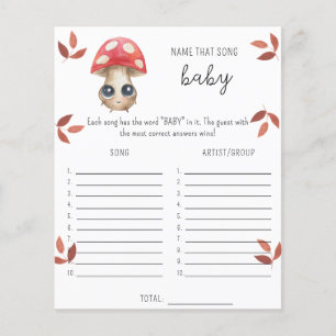 Papier Cute champignon - Nommez ce jeu de baby shower de 
