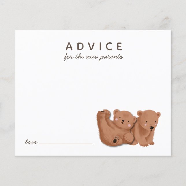 Papier Cute Cub Bear Twins Conseils pour les nouveaux par (Devant)