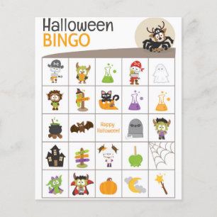 Papier Cute Deer in Spider habillé Halloween BINGO Board!