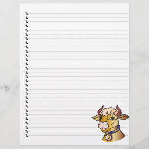 Papier Cute drôle Cartoon Vache Linked Pet en-tête