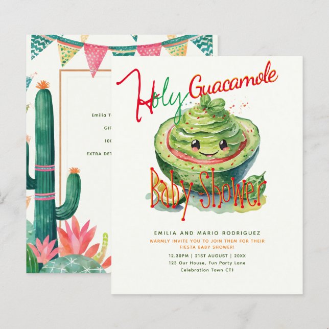 Papier Cute Fiesta Saint-Guacamole Baby shower BUDGET (Devant / Derrière)