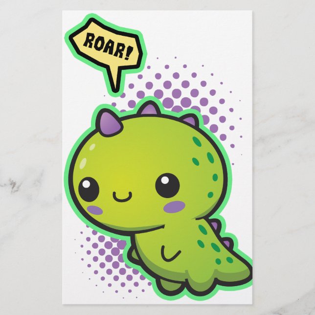 Papier Cute Kawaii Dinosaur (Devant)
