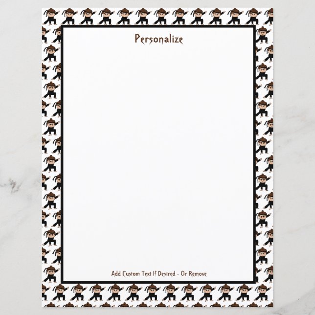 Papier Cute Little Ninja Guerrier Personnaliser (Devant)